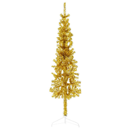 Artificial Half Christmas Tree Gold PVC, Steel 47.2 in