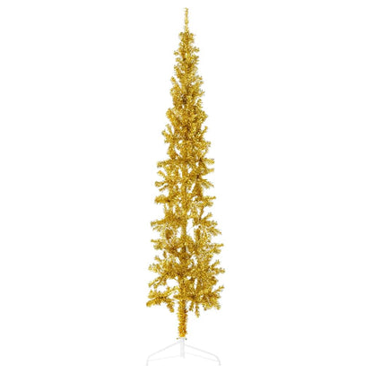 Artificial Half Christmas Tree Gold PVC, Steel Tall