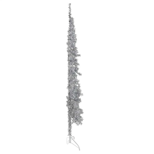 Artificial Half Christmas Tree Silver PVC, steel Slim