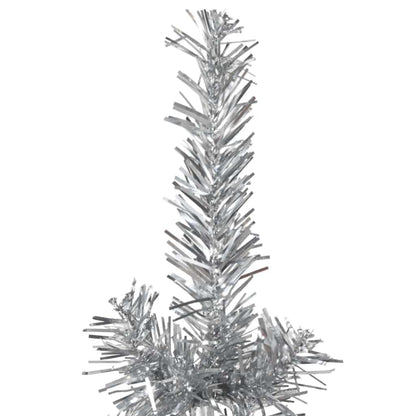 Artificial Half Christmas Tree Silver PVC, steel Slim