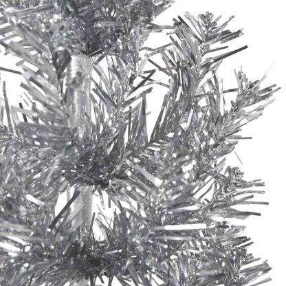 Artificial Half Christmas Tree Silver PVC, Steel Extra Tall
