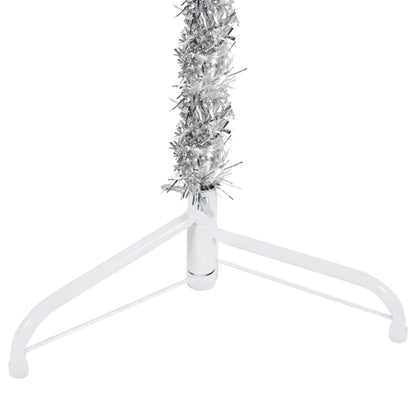 Artificial Half Christmas Tree Silver PVC, Steel Extra Tall