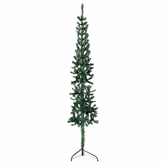 Artificial Half Christmas Tree Green PVC Slim Decorative Inlays