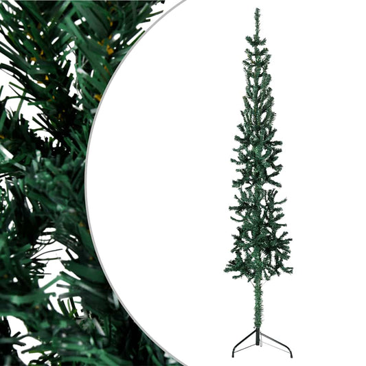 Artificial Half Christmas Tree Green PVC 70.9 in