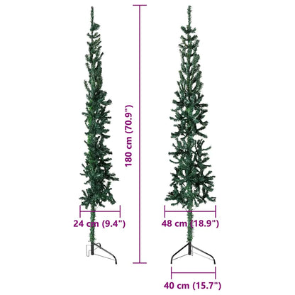 Artificial Half Christmas Tree Green PVC 70.9 in