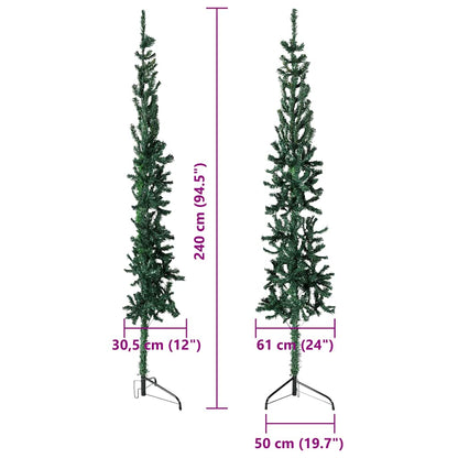Artificial Half Christmas Tree Green PVC, Steel 94.5 in