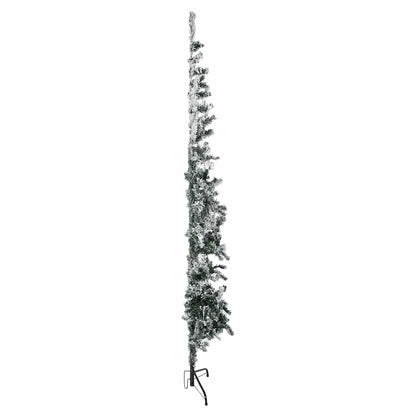 Artificial Half Christmas Tree Green and white PVC, steel
