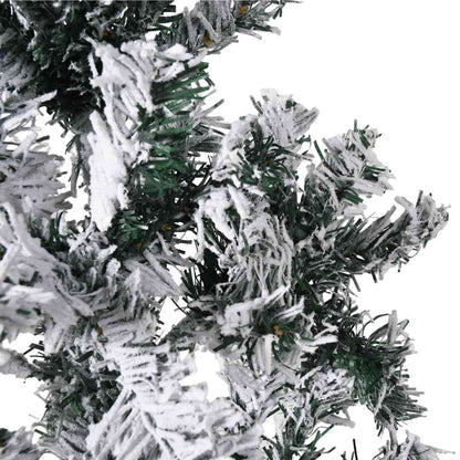 Artificial Half Christmas Tree Green and white PVC, steel