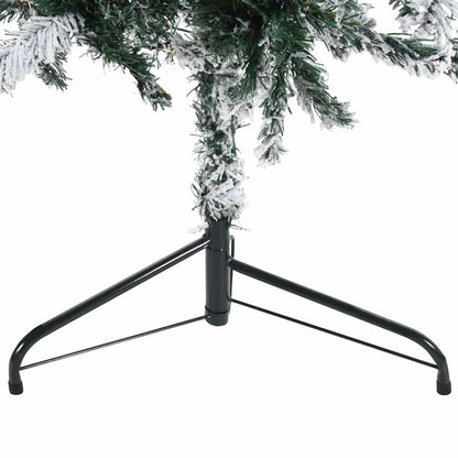 Artificial Half Christmas Tree Green and white PVC, Steel 94.5 in