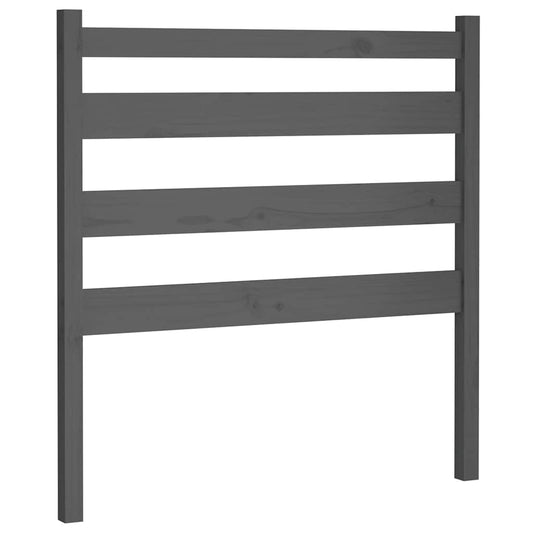Bed Headboard | Grey | Solid Pine Wood | Standard | Decorative Inlays