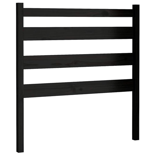 Bed Headboard | Black | Solid Pine Wood | 106 x 4 x 100 cm