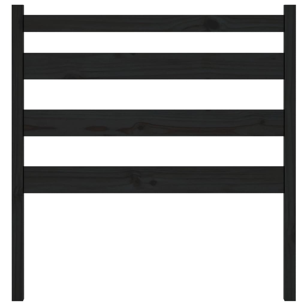Bed Headboard Black 106x4x100 cm Solid Wood Pine