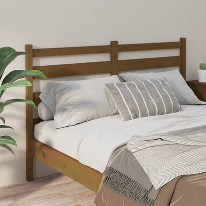 Bed Headboard Honey Brown 126x4x100 cm Solid Wood Pine