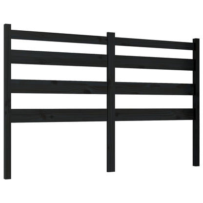 Bed Headboard Black 126x4x100 cm Solid Wood Pine