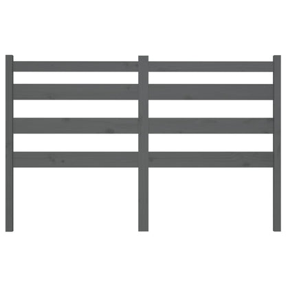 Bed Headboard Grey 146x4x100 cm Solid Wood Pine