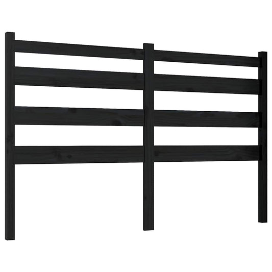 Bed Headboard | Black | Solid pine wood | 166 cm x 4 cm x 100 cm