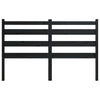 Bed Headboard Black 186x4x100 cm Solid Wood Pine