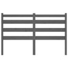 Bed Headboard Grey 206x4x100 cm Solid Wood Pine