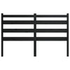Bed Headboard Black 206x4x100 cm Solid Wood Pine