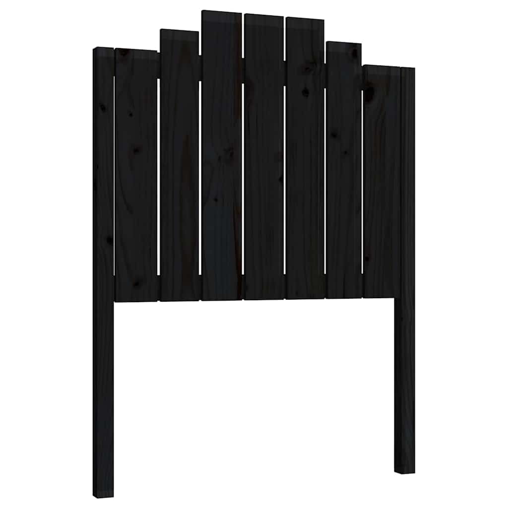 Bed Headboard | Black | Solid Pine Wood | 81 cm x 4 cm x 110 cm