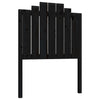Bed Headboard Black 81x4x110 cm Solid Wood Pine