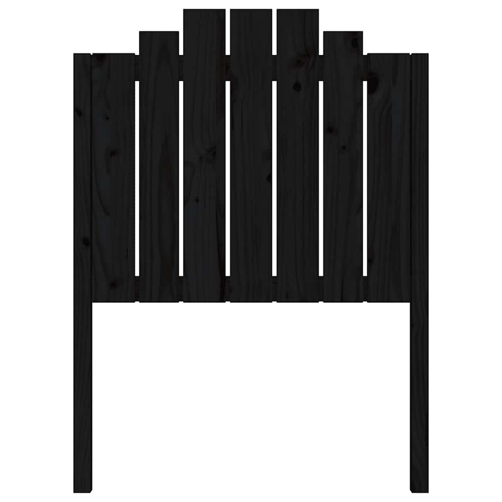 Bed Headboard | Black | Solid Pine Wood | 81 cm x 4 cm x 110 cm