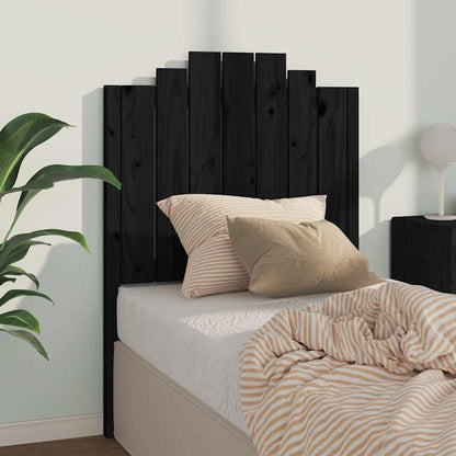 Bed Headboard | Black | Solid Pine Wood | 81 cm x 4 cm x 110 cm