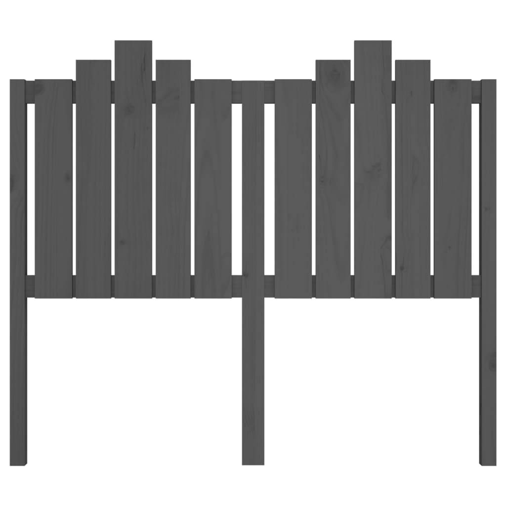 Bed Headboard Grey 126x4x110 cm Solid Wood Pine