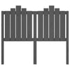 Bed Headboard Grey 126x4x110 cm Solid Wood Pine