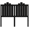 Bed Headboard Black 126x4x110 cm Solid Wood Pine
