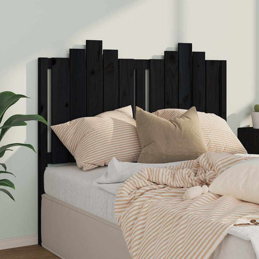 Bed Headboard | Black | Solid pine wood | Standard |  Decorative Inlays