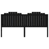 Bed Headboard Black 206x4x110 cm Solid Wood Pine