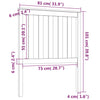 Bed Headboard White 81x6x101 cm Solid Wood Pine