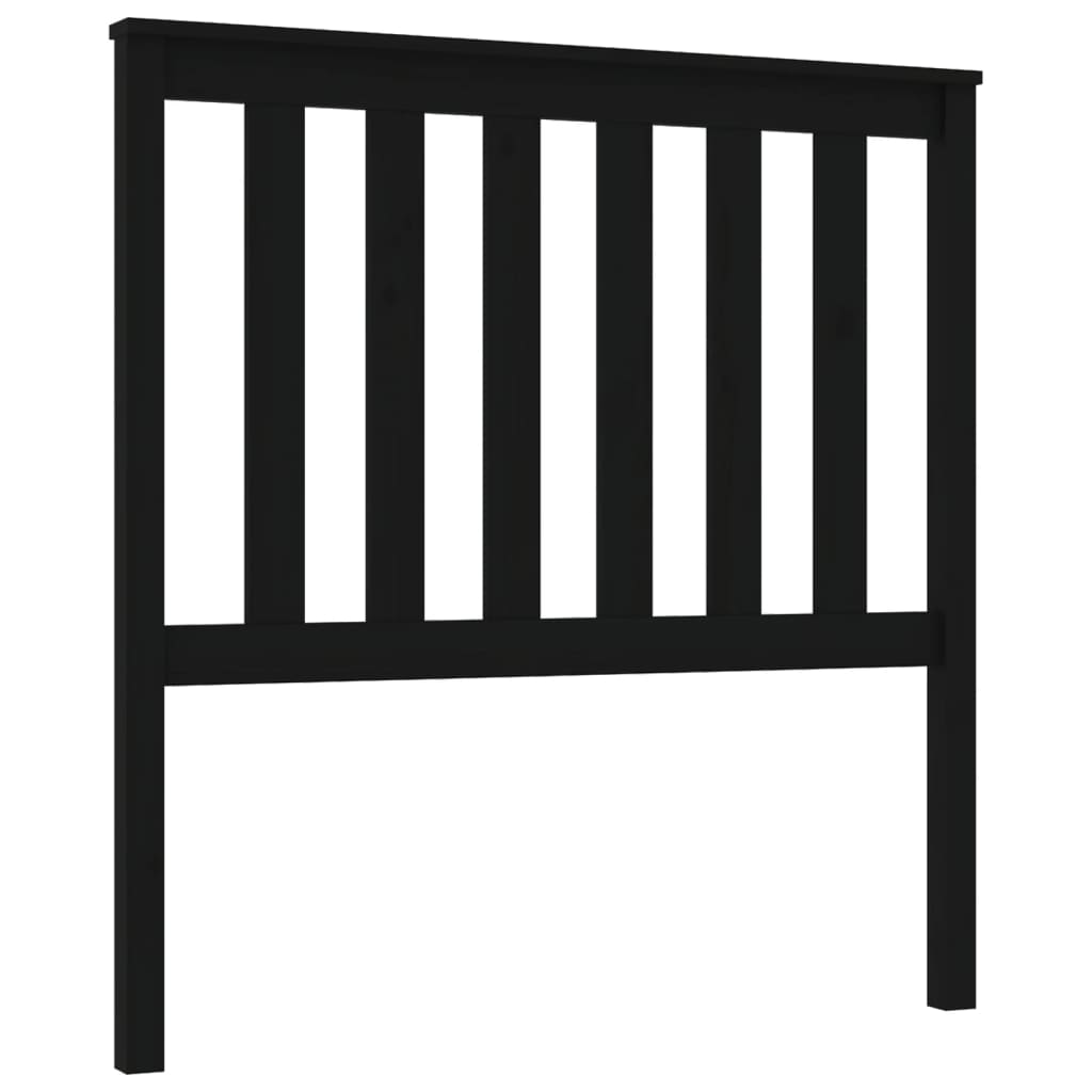 Bed Headboard | Black | Solid pine wood | Standard | Decorative Inlays