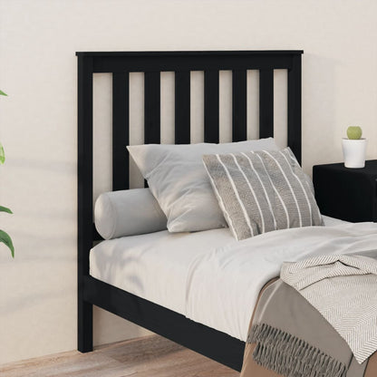 Bed Headboard | Black | Solid pine wood | Standard | Decorative Inlays