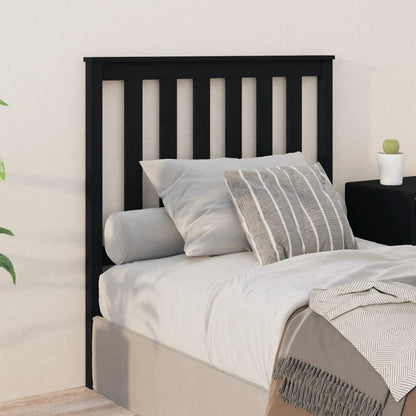 Bed Headboard | Black | Solid pine wood | Standard | Decorative Inlays
