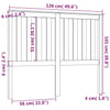 Bed Headboard Black 126x6x101 cm Solid Wood Pine