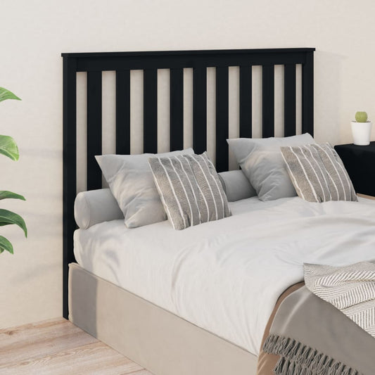 Bed Headboard | Black | Solid pine wood | Standard | Decorative Inlays