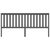 Bed Headboard Grey 206x6x101 cm Solid Wood Pine