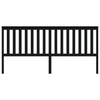 Bed Headboard Black 206x6x101 cm Solid Wood Pine