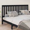 Bed Headboard Black 206x6x101 cm Solid Wood Pine