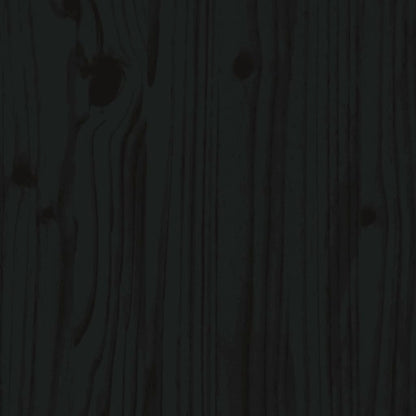 Bed Headboard | Black | Solid Pine Wood | 206x6x101 cm
