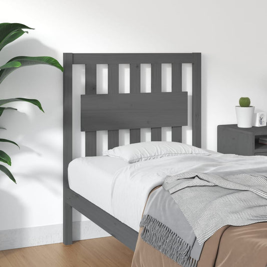 Bed Headboard | Grey | Solid pine wood | 80.5 x 4 x 100 cm