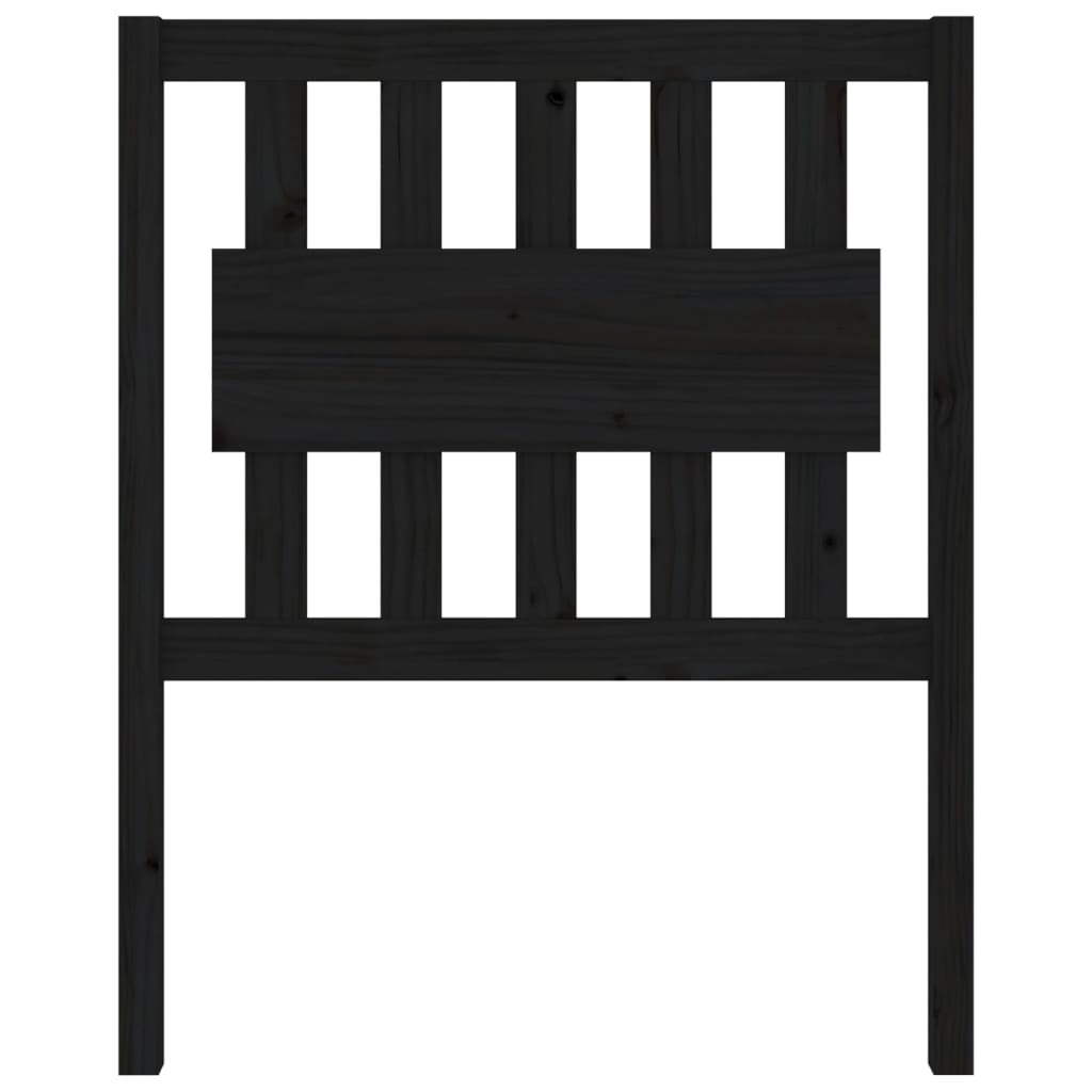 Bed Headboard | Black | Solid Pinewood | 100cm x 80.5cm