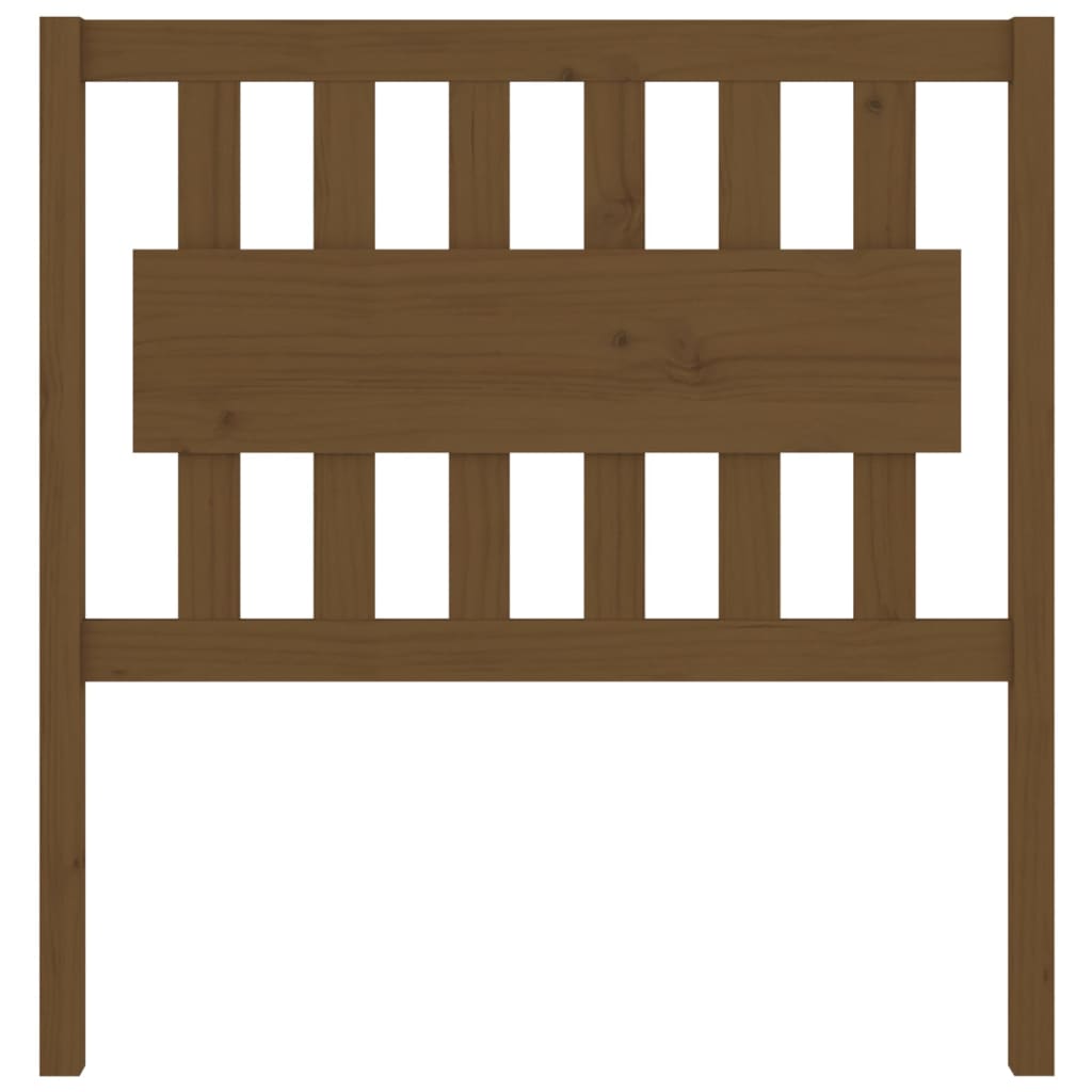 Bed Headboard | Honey brown | Solid pinewood | Decorative Inlays