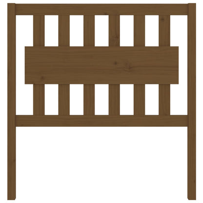 Bed Headboard | Honey brown | Solid pinewood | Decorative Inlays