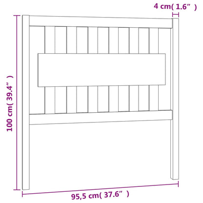 Bed Headboard | Honey brown | Solid pinewood | Decorative Inlays