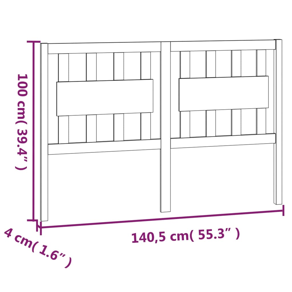 Bed Headboard | White | Solid pine wood | Standard Size