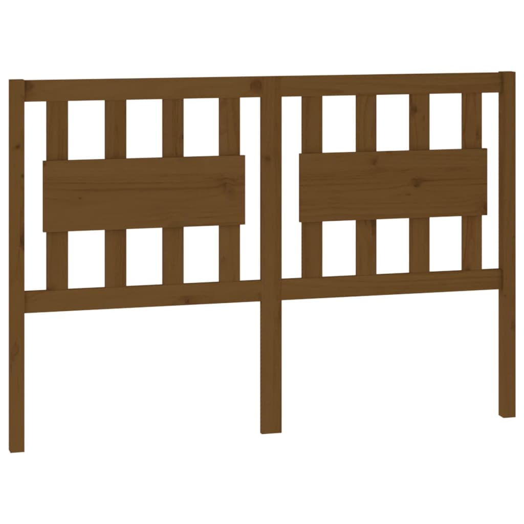 Bed Headboard | Honey brown | Solid pine wood | Decorative Inlays