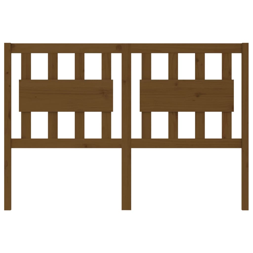 Bed Headboard | Honey brown | Solid pine wood | Decorative Inlays
